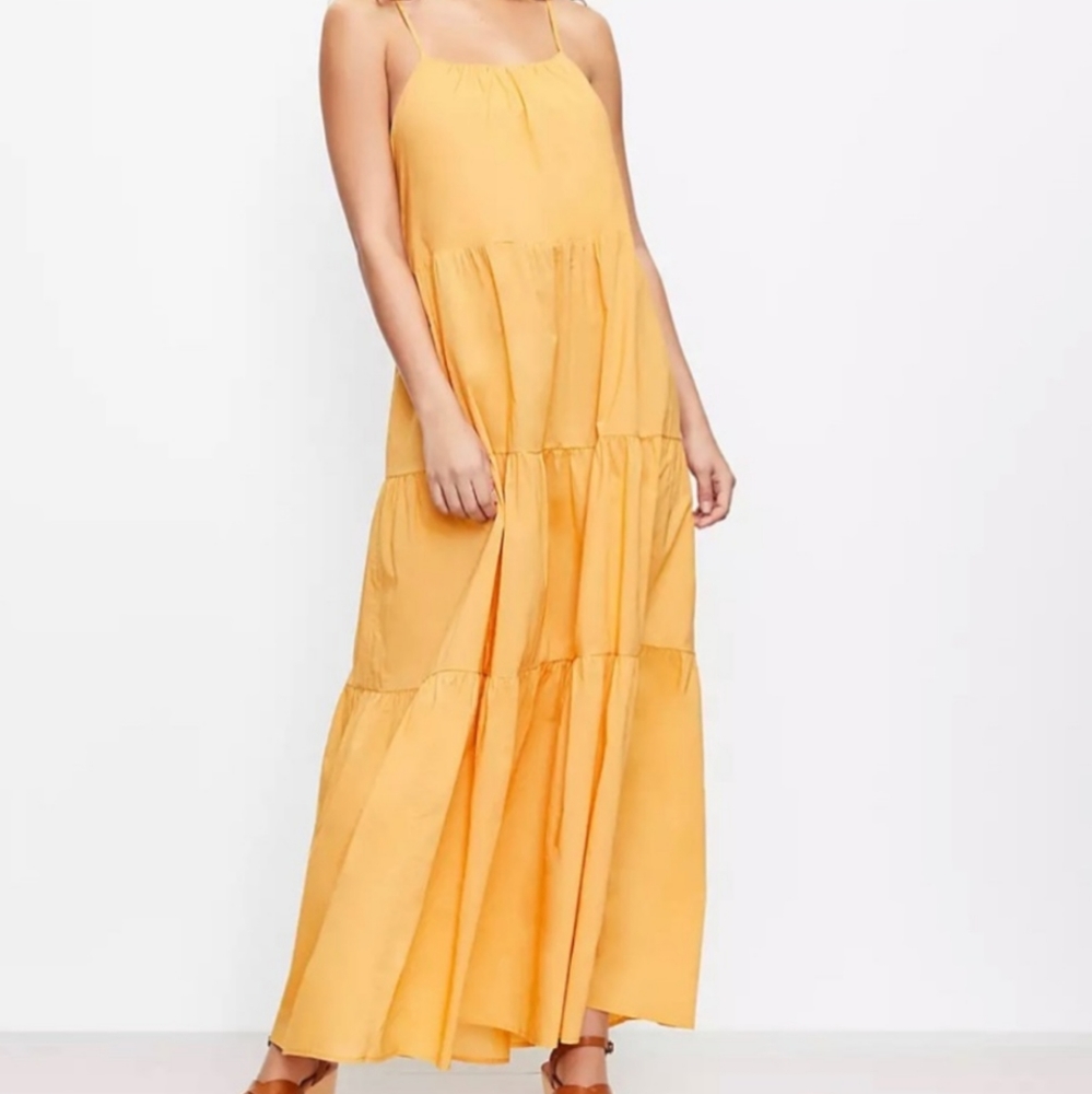 LOFT NWOT Beach Tie Back Tiered Maxi Dress